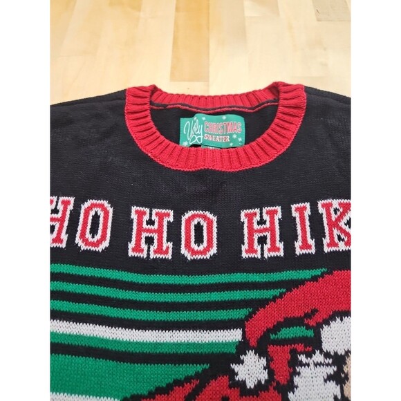 Ho Ho Hike Football Santa Ugly Christmas Sweater Unisex Size Small - Picture 9 of 16